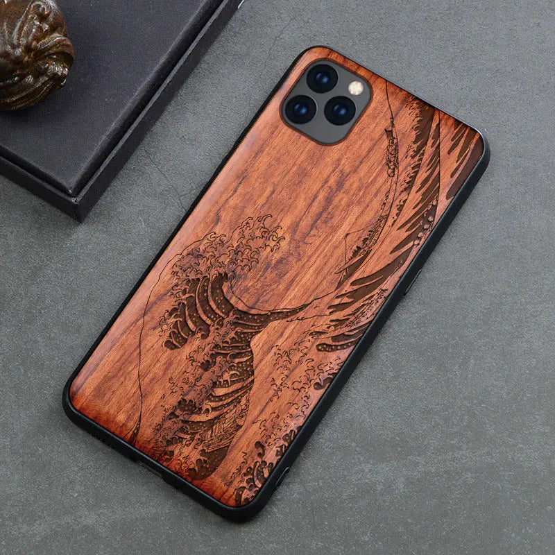 Natural Wood Case For Samsung Galaxy S24 Ultra S23 Note20 Ultra S22 Plus Wood Case For iPhone 15 14 13 12 11 Pro Max