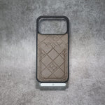 Stamped Leather H Phone Case With Card Holder  For iPhone 17 / 16 / 15 / 14