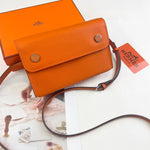 Luxury Hermes Calfskin Leather Crossbody Snap Bag