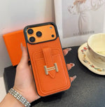 Hermes Leather Phone Cover Card Slot For iPhone 12-17 Series