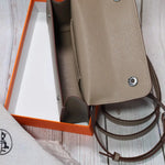 Luxury Hermes Calfskin Leather Crossbody Snap Bag