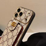 Classic Leather iPhone Case With Card Wallet And Strap