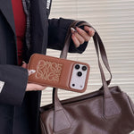 Stylish iPhone LE Brown Case For Iphone 13-18
