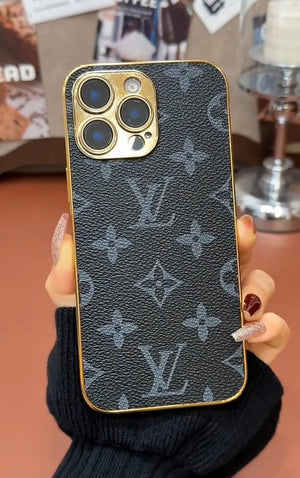 NEW DESIGN SOFT LUXURY LV IPHONE CASE WITH GOLDEN BORDER