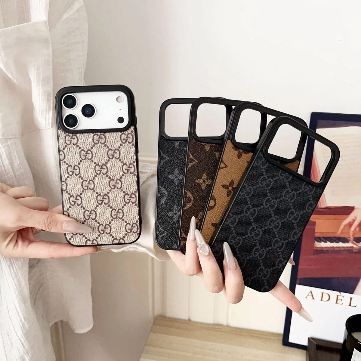 Luxury Designer Leather  Case For iPhone 17 / 16 / 15 / 14