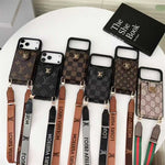 Lv Leather Card Holder Case Crossbody for iPhone 17/ 16/ 15/ 14