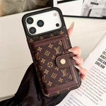Luxury LV Leather Card Holder Phone Case For iPhone 12-18 Pro & Pro Max