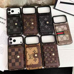 Lv Leather Card Holder Phone Case For iPhone 17 / 16 / 15 / 14