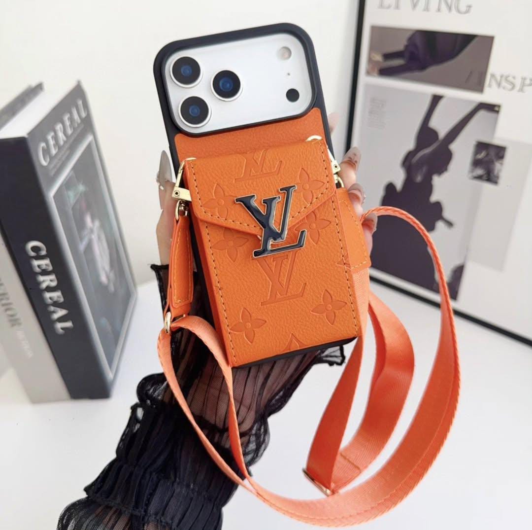 LV Luxury Phone Case with Card Holder For iPhone 17/ 16/ 15/ 14