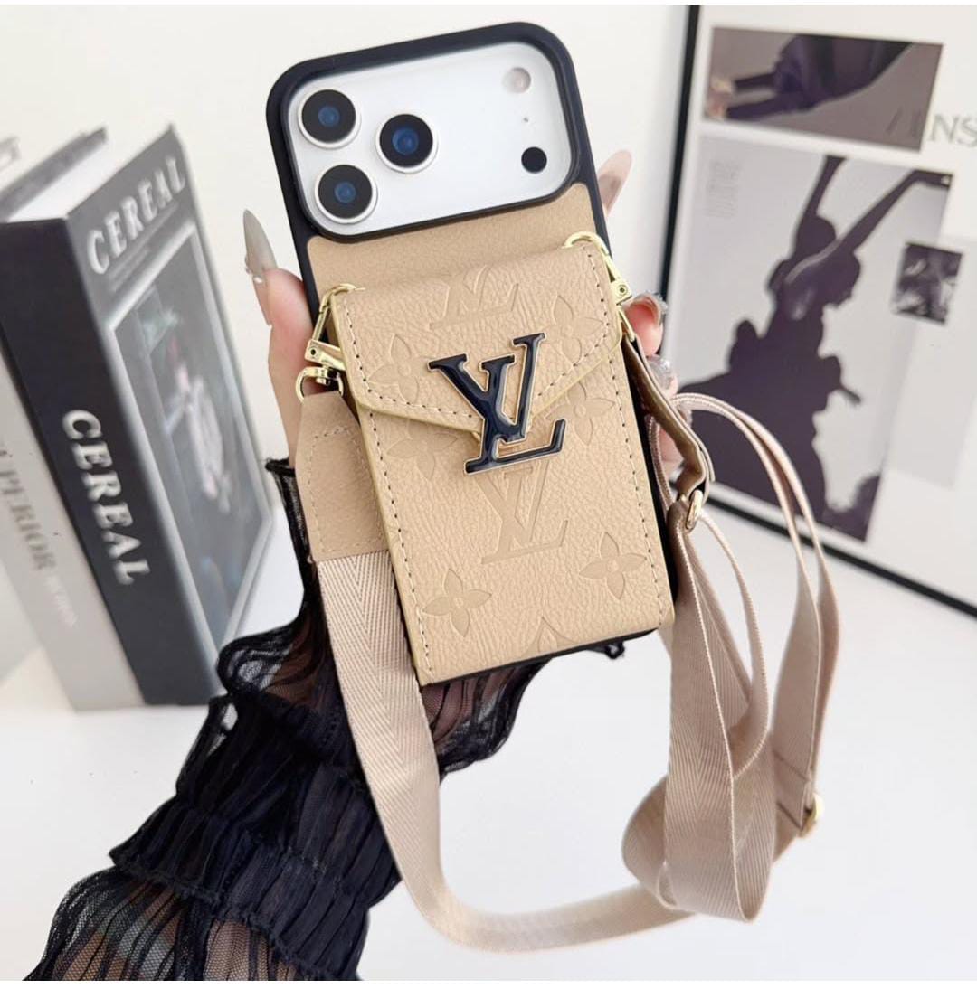 LV Luxury Phone Case with Card Holder For iPhone 17/ 16/ 15/ 14