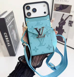 LV Luxury Phone Case with Card Holder For iPhone 17/ 16/ 15/ 14