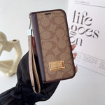 Leather Fold Coach iPhone Case With Wallet And Strap