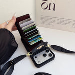 Leather Coach iPhone Case With Card Holder And Strap
