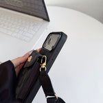 Leather Coach iPhone Case With Card Holder And Strap