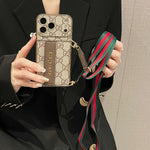 Refined Gucci iPhone Case With Wallet And Crossbody Strap For iPhone 12-17