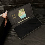 Premium Leather Folio Monogram Phone Case with Card Holder for iPhone 12-18 Pro & Pro Max