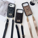 Leather Coach iPhone Case With Wallet And Strap