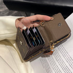 GG Premium Leather iPhone 17 Case with Card Holder and Shoulder Strap