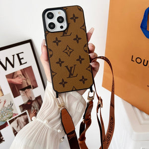 LOUIS VUITTON BROWN CROSSBODY IPHONE CASE