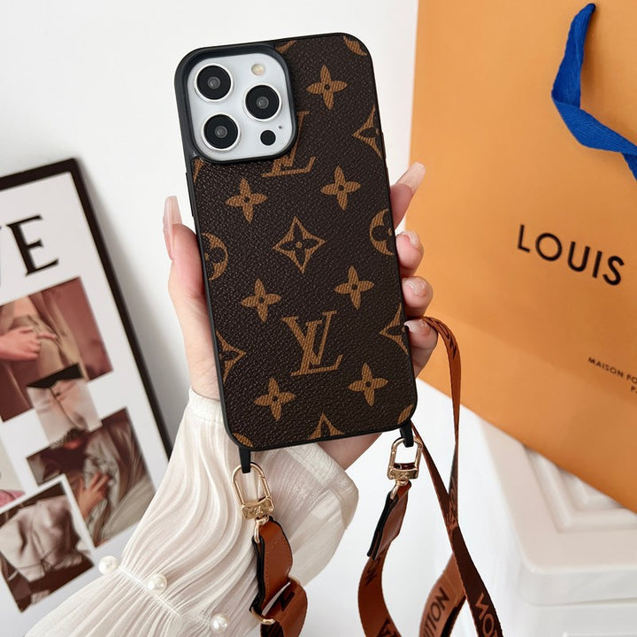 LOUIS VUITTON BROWN CROSSBODY IPHONE CASE