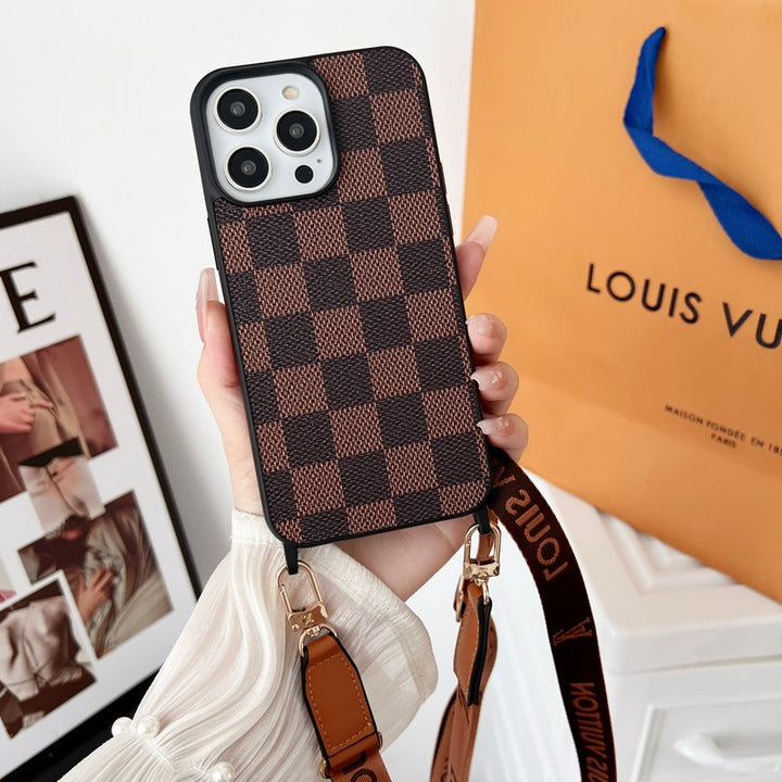 LOUIS VUITTON BROWN CROSSBODY IPHONE CASE