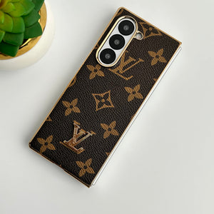 LV Monogram Leather Phone Case - Samsung Z Fold 3, 4, 5, 6, 7 | Luxury Protection THEROXYMOB LV Monogram Leather Phone Case - Samsung Z Fold 3, 4, 5, 6, 7 | Luxury Protection THEROXYMOB