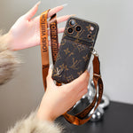 Luxury Elegant Case with Card Holder & Strap For iPhone 12-17
