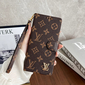 LV MONOGRAM CANVAS LEATHER WALLET SAMSUNG MOBILE PHONE CASE