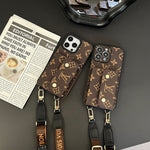 Lou Card Bag Chain Brown iPhone Case