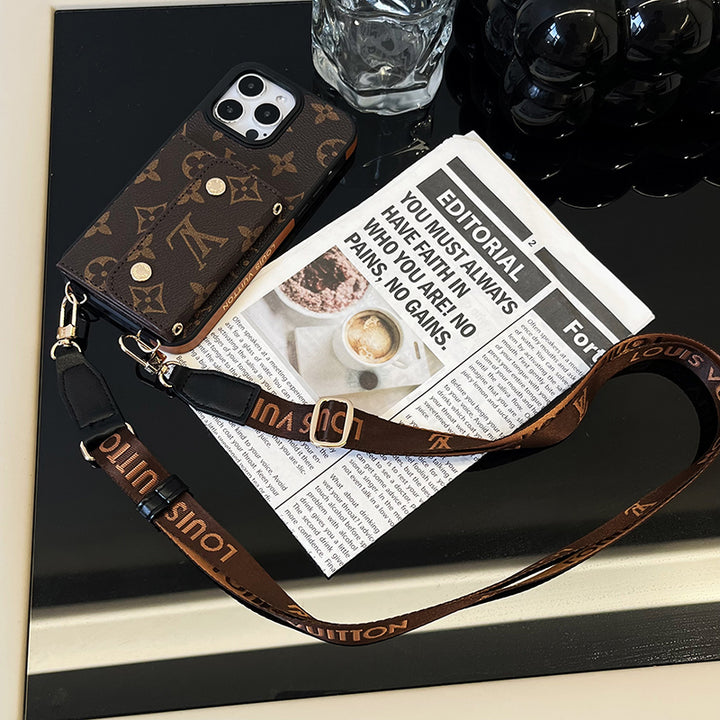 Lou Card Bag Chain Brown iPhone Case