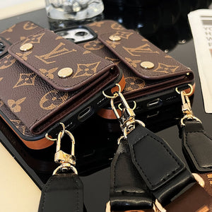 Lou Card Bag Chain Brown iPhone Case