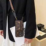 Lou Card Bag Chain Brown iPhone Case