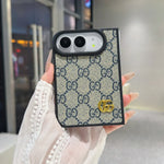 Luxury GG Supreme Monogram Canvas Case for iPhone Duo