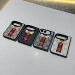 Luxury GG Monogram Bee Leather Case for iPhone Duo
