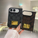 Luxury Premium CH Monogram Canvas Case for iPhone Duo
