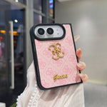 Luxury Guess Monogram Canvas Case for iPhone Duo