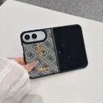Luxury Guess Monogram Canvas Case for iPhone Duo