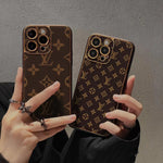 BROWN COLOR LV PHONE CASE FOR IPHONE