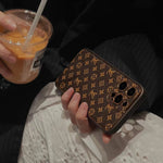 BROWN COLOR LV PHONE CASE FOR IPHONE