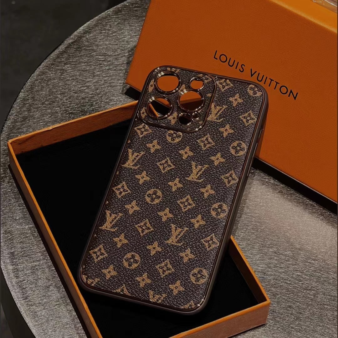 BROWN COLOR LV PHONE CASE FOR IPHONE