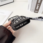 Dior iPhone Case With Card Holder And Wrist Strap