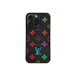 LV Black Multi-Color Monogram MagSafe Case for iPhone 12-17 Series