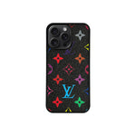 LV Black Multi-Color Monogram MagSafe Case for iPhone 12-17 Series