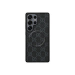 Luxury Monogram Canvas Black Case for Samsung S22-S26 Series