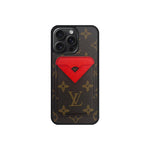 Set Magsafe Cardholder Orange LV Monogram Brown with Case For iPhone 12-17 Series