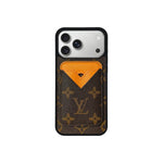 Luxury LV Monogram Leather Phone Case with Detachable Card Holder for iPhone 12-18 Pro & Pro Max