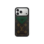Set Magsafe Cardholder Orange LV Monogram Brown with Case For iPhone 12-17 Series