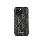 Luxury Woven Monogram & Geometric Slim Case for iPhone 12-18 Pro & Pro Max