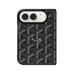 Luxury GYD Monogram Case Logo Black for iPhone Duo