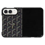 Luxury GYD Monogram Case Logo Black for iPhone Duo